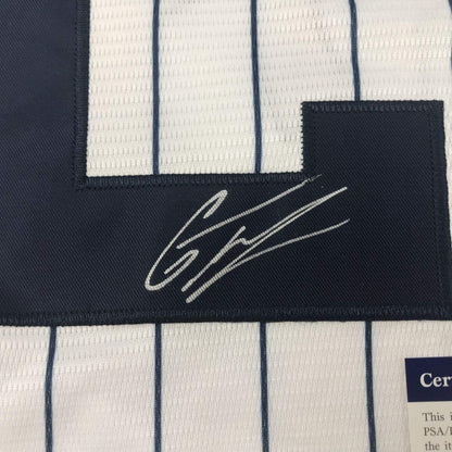 Autographed/Signed Gleyber Torres New York Pinstripe Baseball Jersey PSA/DNA COA