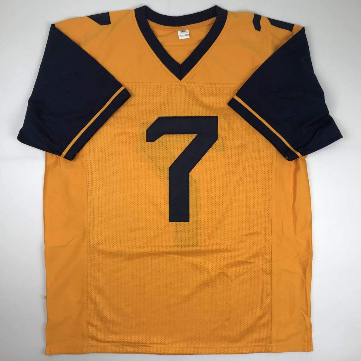 Autographed/Signed Will Grier West Virginia Yellow College Football Jersey JSA COA