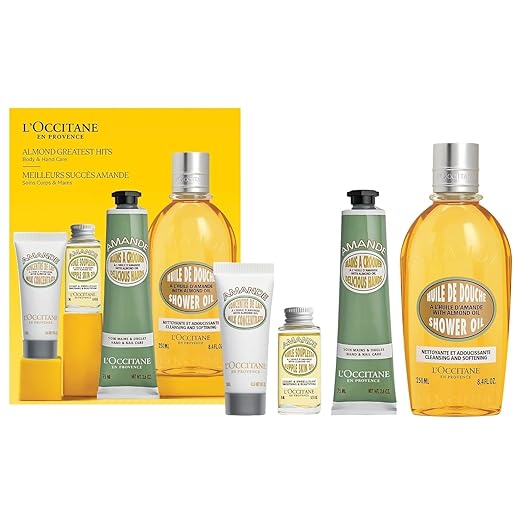 L'Occitane Almond Greatest Hits: Cleansing Shower & Supple Skin Oils, Moisturizer & Hand Cream, Purifies, Hydrates, Smooths Skin, Bath & Body Mother‰۪s Day Gift Set