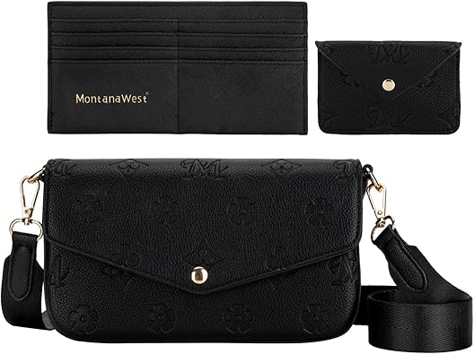Montana West 3PCS Crossbody Purse and Wallet Set for Women with Adjustable Strap