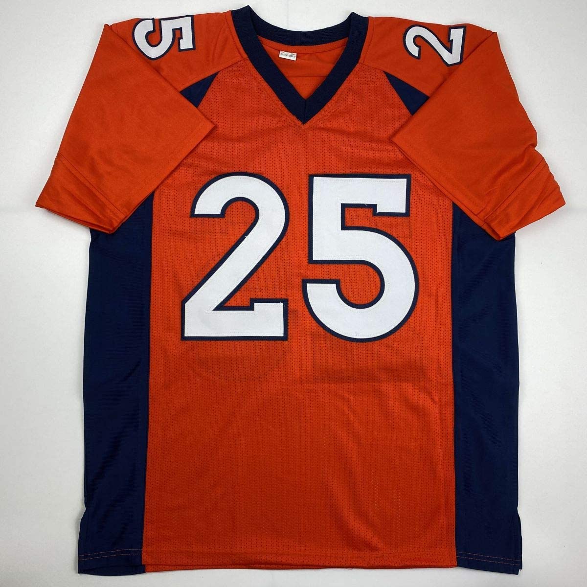 Autographed/Signed Chris Harris Jr. Denver Orange Football Jersey Beckett BAS COA