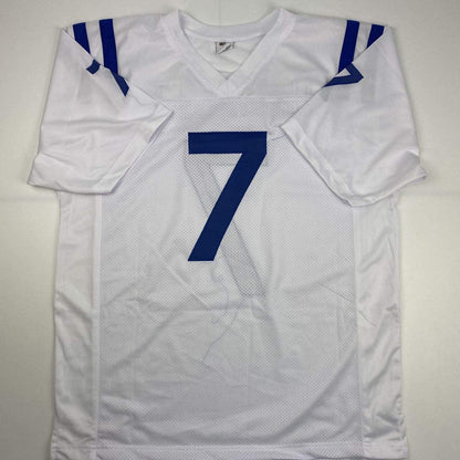 Autographed/Signed Jacoby Brissett Indianapolis White Football Jersey JSA COA