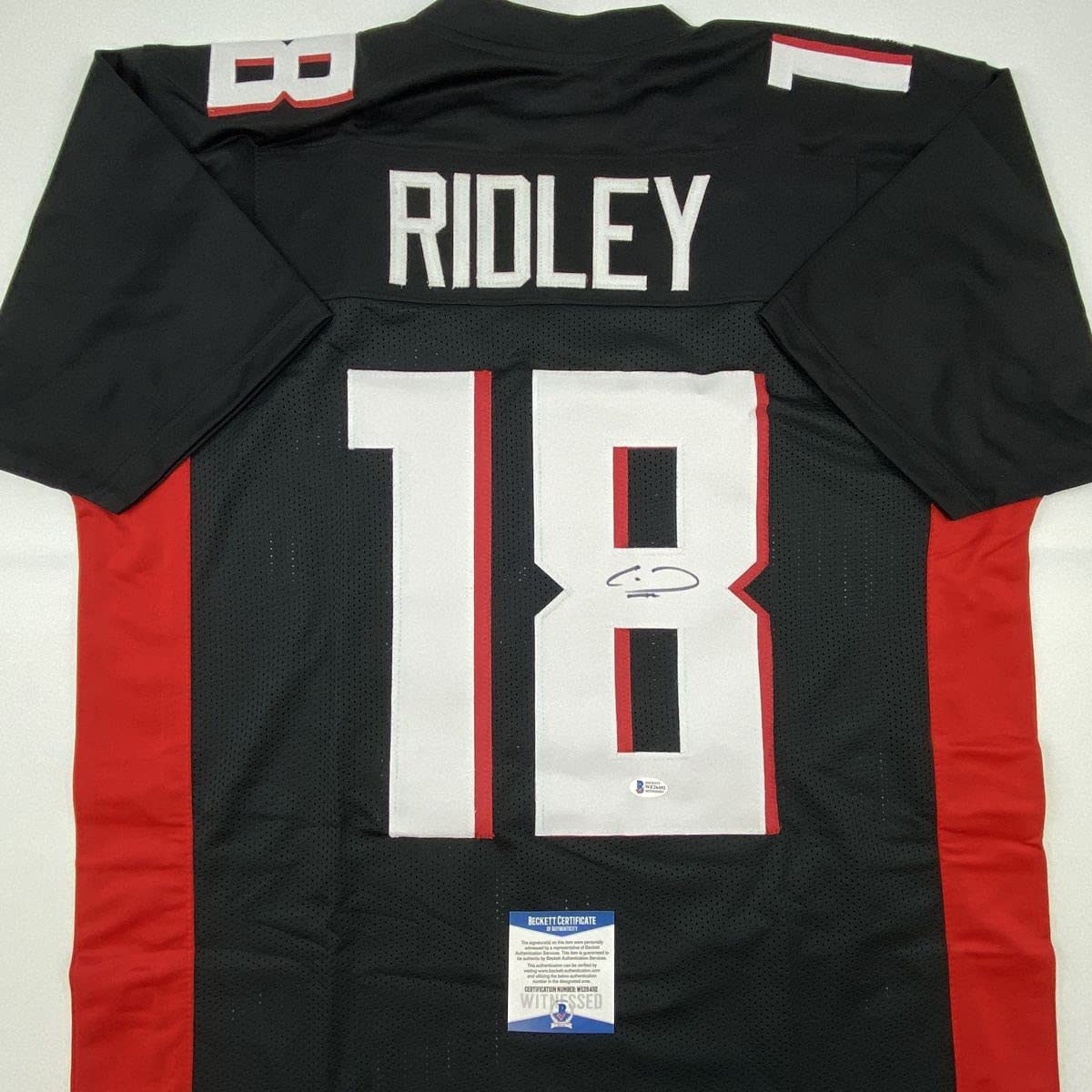 Autographed/Signed Calvin Ridley Atlanta Black Football Jersey Beckett BAS COA