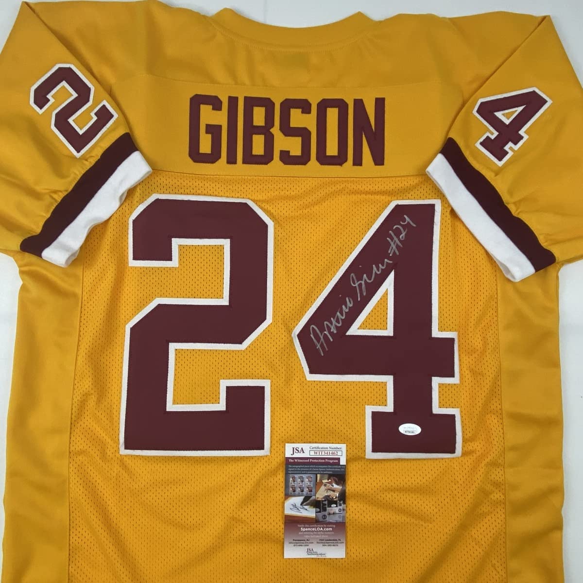 Autographed/Signed Antonio Gibson Washington Yellow Football Jersey JSA COA