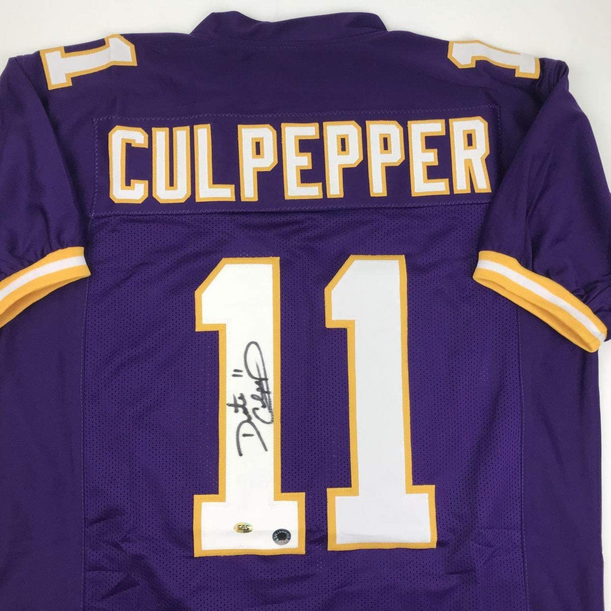 Autographed/Signed Daunte Culpepper Minnesota Purple Football Jersey Schwartz Sports COA Holo Only