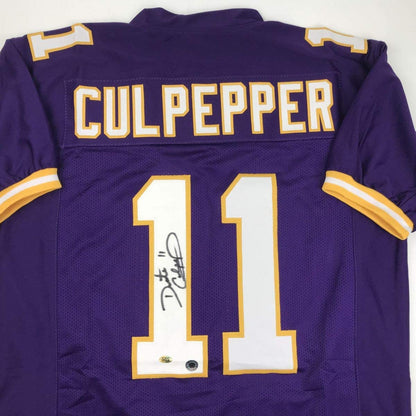 Autographed/Signed Daunte Culpepper Minnesota Purple Football Jersey Schwartz Sports COA Holo Only