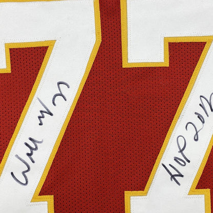 Autographed/Signed Willie Roaf HOF 2012 Kansas City Red Football Jersey Beckett BAS COA