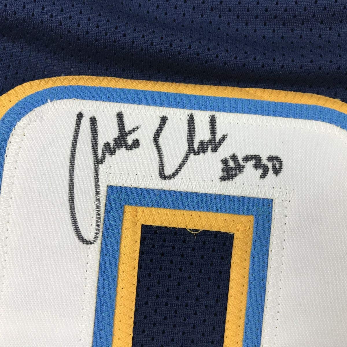 Autographed/Signed Austin Ekeler Los Angeles LA Dark Blue Football Jersey Beckett BAS COA