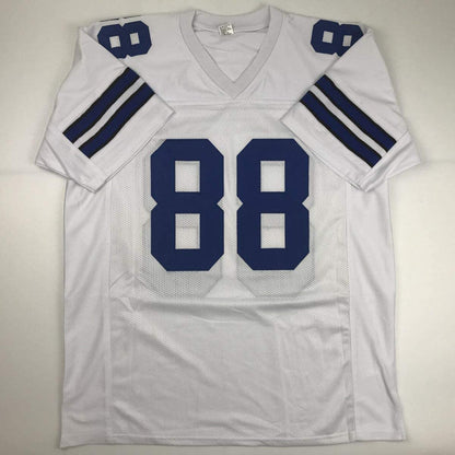 Autographed/Signed Drew Pearson ROH 2011 Dallas White Football Jersey JSA COA