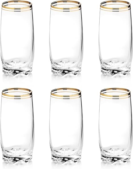 6-Piece Gold Glass Cup Set (Highball Glass (Set Of 6))