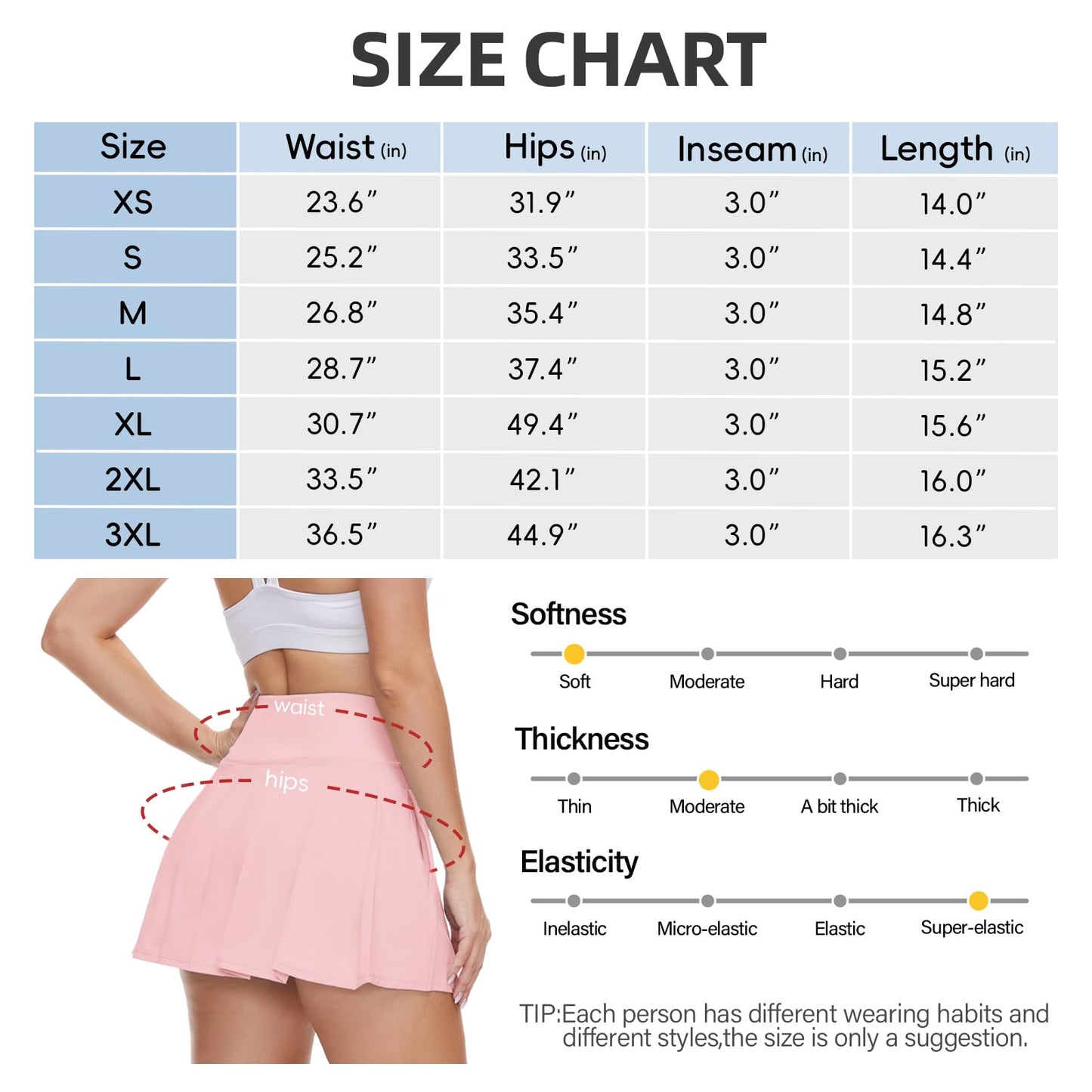 M MOTEEPI Skorts for Woman with Pockets Golf Skorts for Women Dressy Casual Tennis Skirt with Shorts Underneath Light Pink L