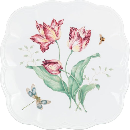 Lenox 788578 Butterfly Meadow Accent Plate, Multicolor, 1 Count (Pack of 1), White