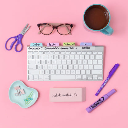 24pc Avery Margin Repositionable Tabs, 2.5x1", 2-Side Writable, Pastel Colors