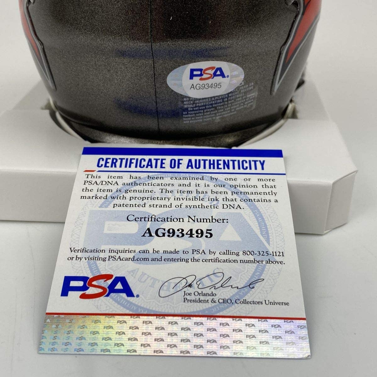 Autographed/Signed Mike Alstott Tampa Bay Buccaneers Mini Football Helmet PSA/DNA COA