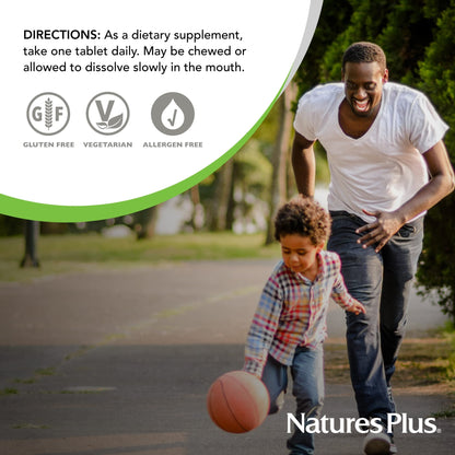 NaturesPlus Vitamin E Chewable - 400 iu, 90 Vegetarian Tablets - Carob Flavor EXP 7/2025