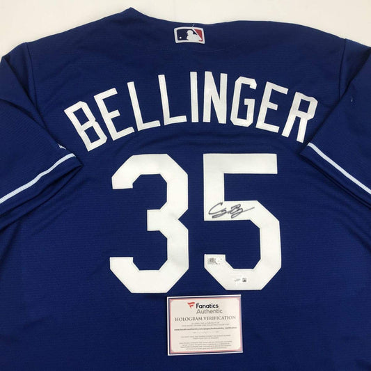 Autographed/Signed Cody Bellinger Los Angeles LA Blue Baseball Jersey Fanatics COA