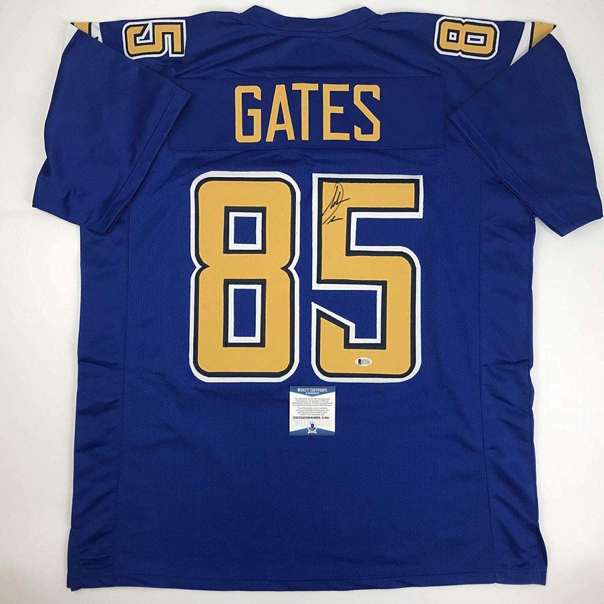 Autographed/Signed Antonio Gates Los Angeles LA Color Rush Football Jersey Beckett BAS COA