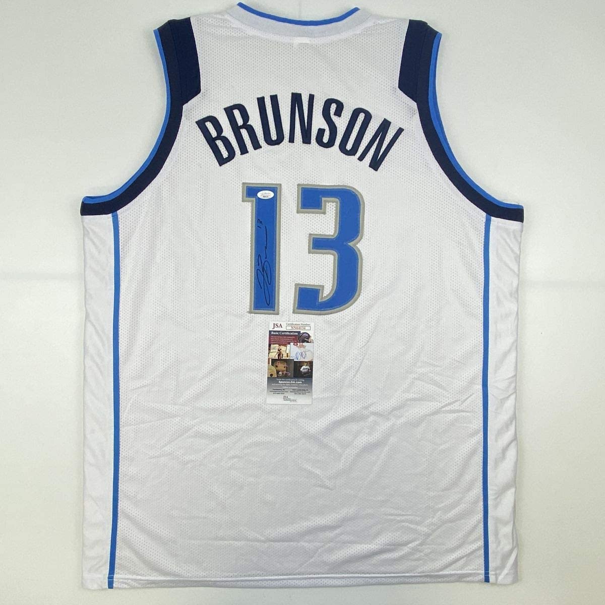 Autographed/Signed Jalen Brunson Dallas White Basketball Jersey JSA COA