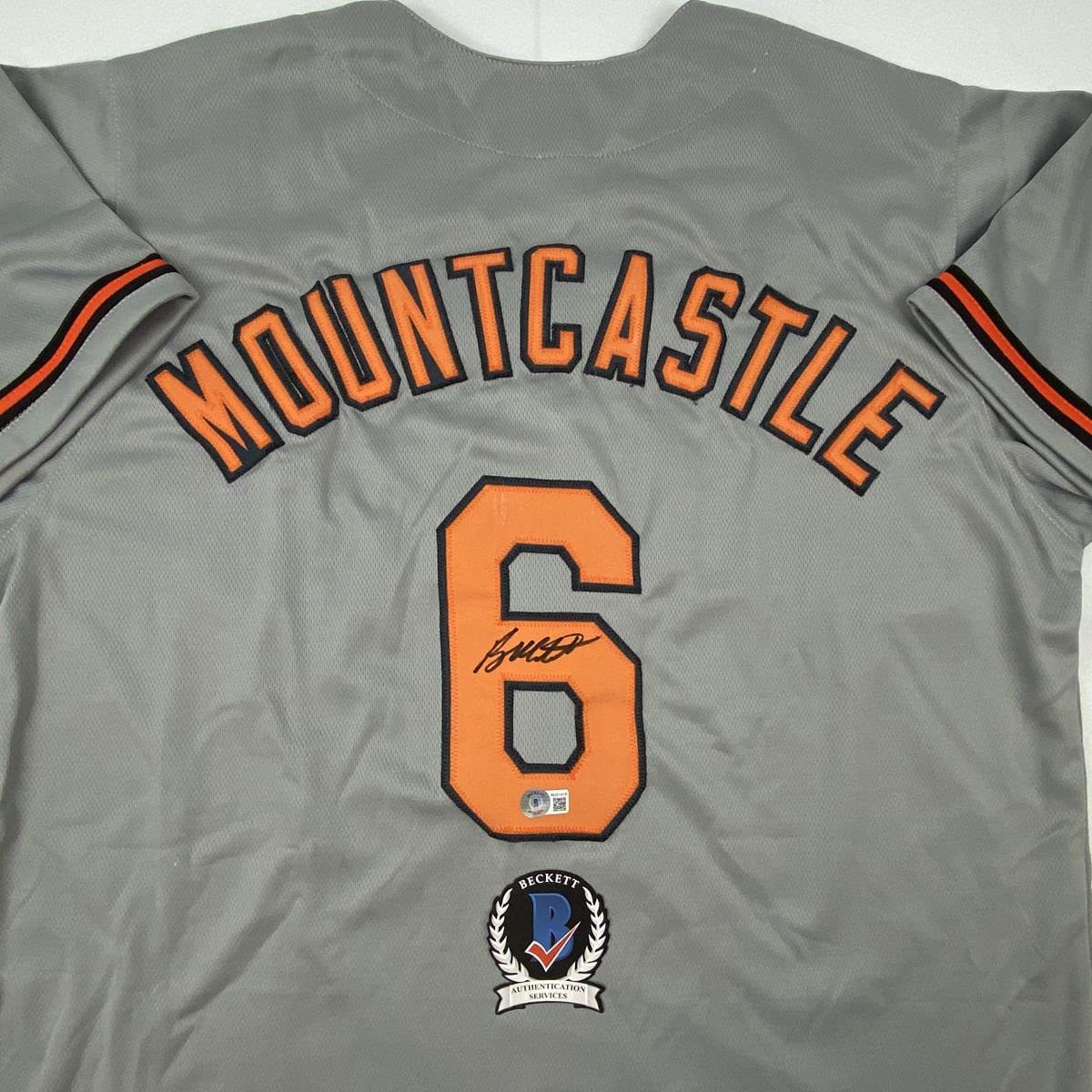 Autographed/Signed Ryan Mountcastle Baltimore Grey Baseball Jersey Beckett BAS COA