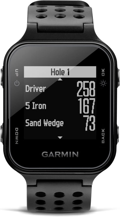 Garmin 010-03723-01 Approach S20, GPS Golf Watch with Step Tracking, Preloaded Courses, Black