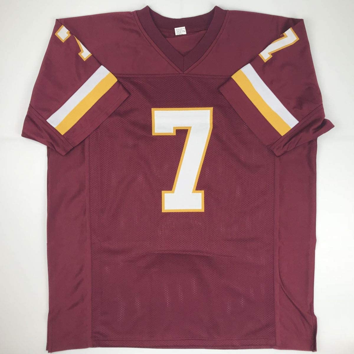 Autographed/Signed Joe Theismann Washington Burgundy Football Jersey Beckett BAS COA