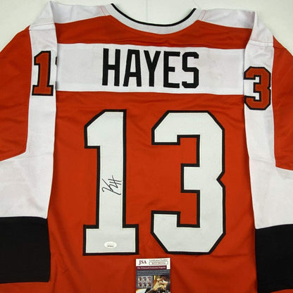 Autographed/Signed Kevin Hayes Philadelphia Orange Hockey Jersey JSA COA