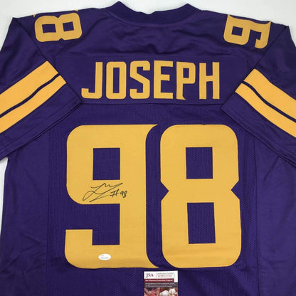 Autographed/Signed Linval Joseph Minnesota Color Rush Football Jersey JSA COA