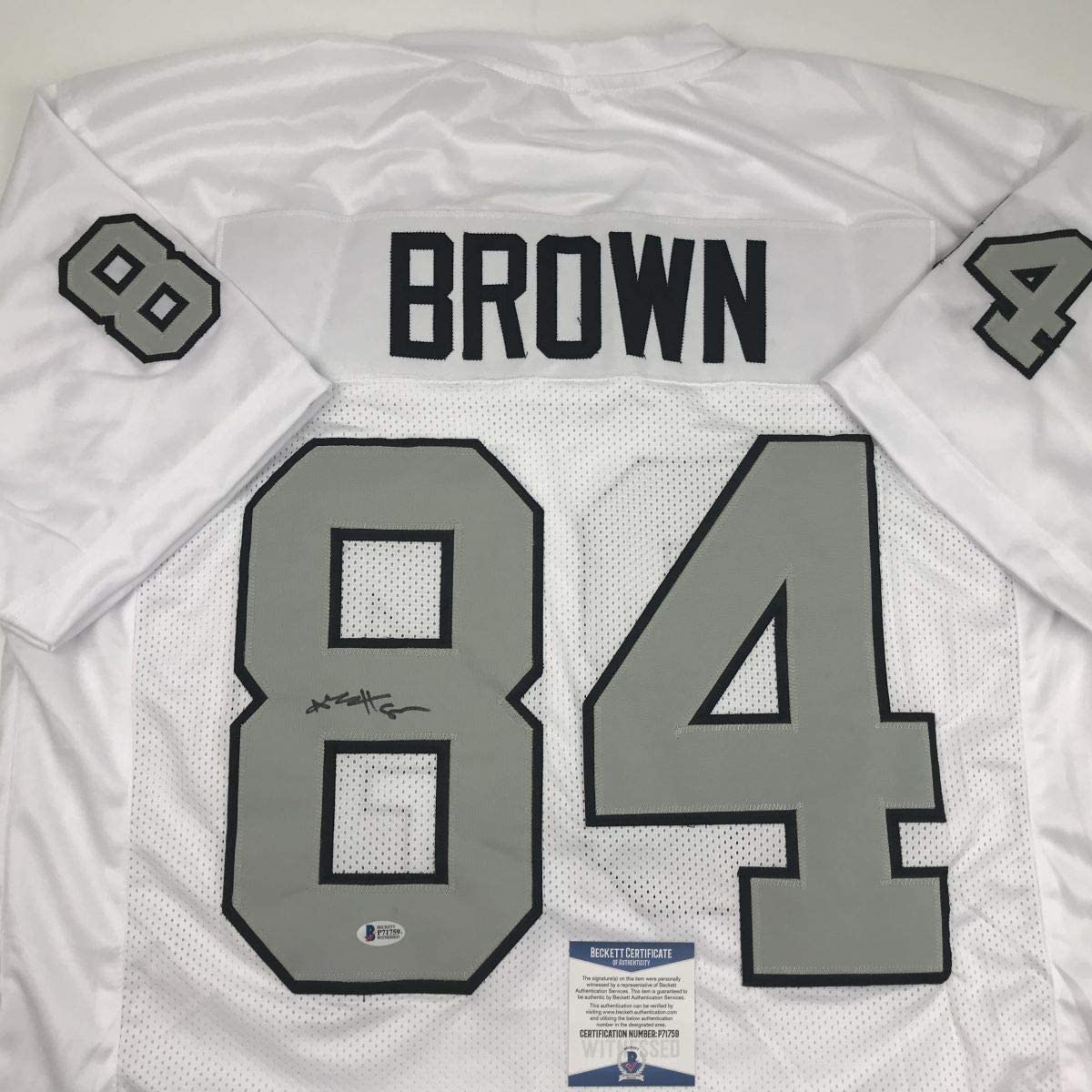 Autographed/Signed Antonio Brown Oakland Color Rush Football Jersey Beckett BAS COA