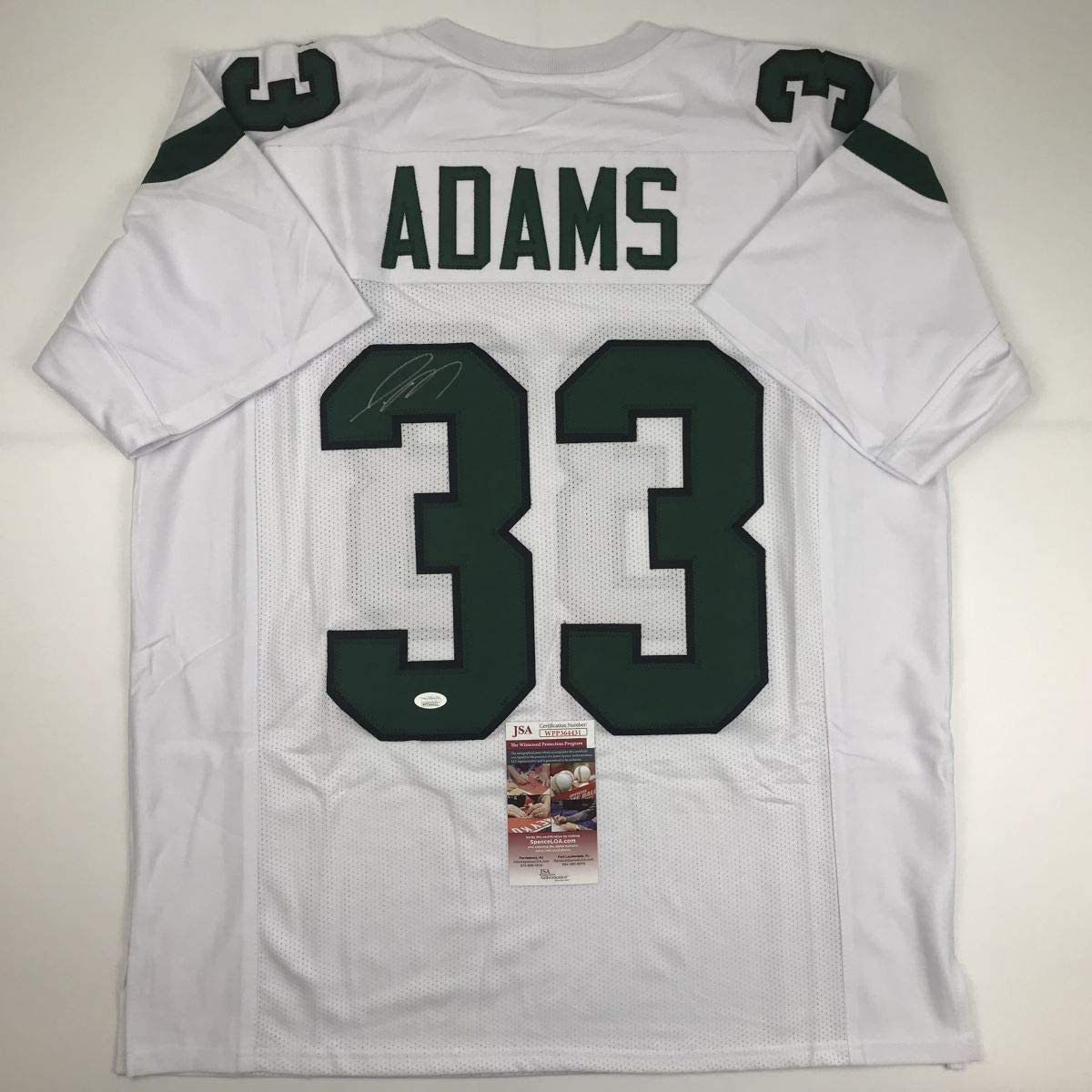 Autographed/Signed Jamal Adams New York White Football Jersey JSA COA