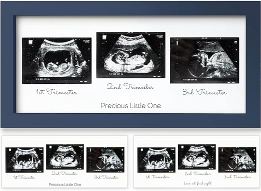 Trio Baby Sonogram Frame (Midnight Blue)