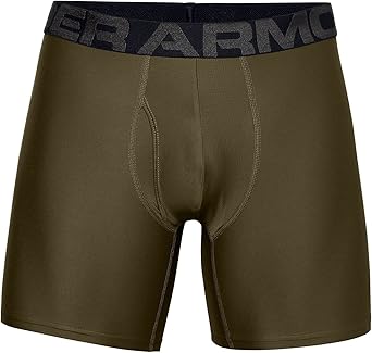 Under Armour mens Tech 6-inch Boxerjock 2-Pack , Canyon Green (359)/Black , Small