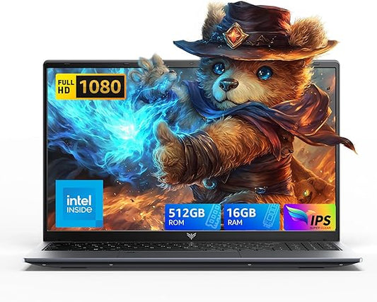 2025 Laptop, 15.6In Windows 11 Laptop Computer with Quad Core-12th Alder Lake N97(Up to 3.6GHz), 16GB DDR4 512GB Hard Drive for Business, School, Offic