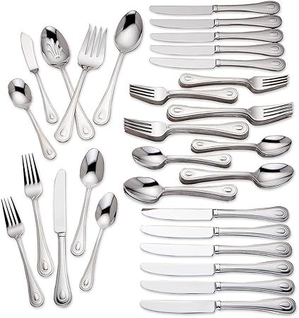 Lenox 829739 French Perle Flatware Set, 11.30 LB, 65-Piece