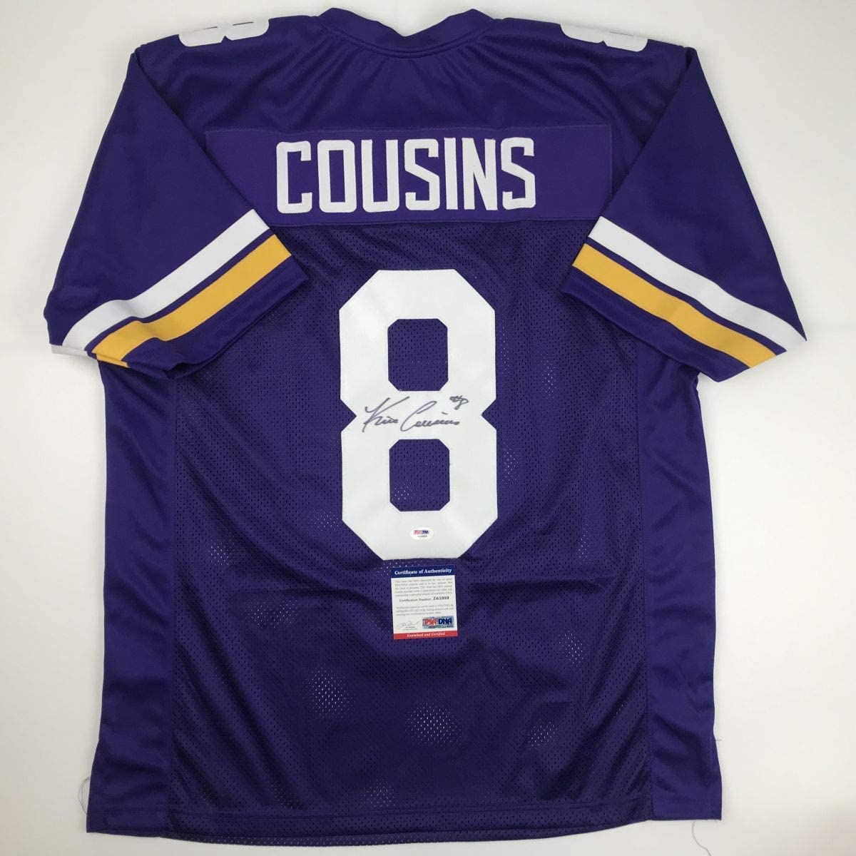Autographed/Signed Kirk Cousins Minnesota Purple Football Jersey PSA/DNA COA