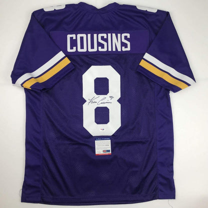 Autographed/Signed Kirk Cousins Minnesota Purple Football Jersey PSA/DNA COA