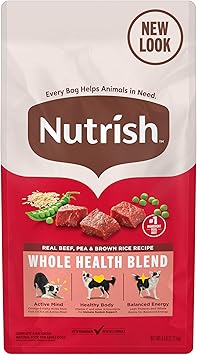 Nutrish Real Beef, Pea & Brown Rice Recipe Whole Health Blend Dry Dog Food, 6 lb. Bag, Packaging May Vary (Rachael Ray)