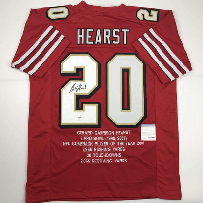 Autographed/Signed Garrison Hearst San Francisco Red Stat Football Jersey PSA/DNA COA