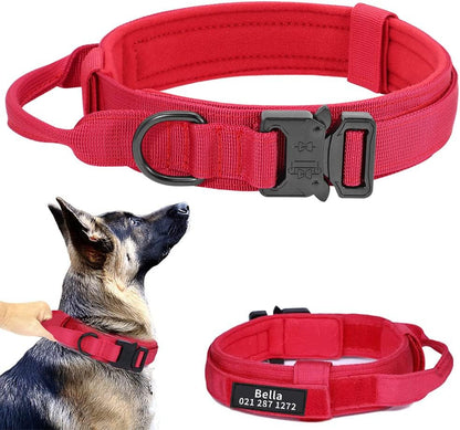 Dog collar+leash set Military-Style Tactical Nylon Collar for Large dogs