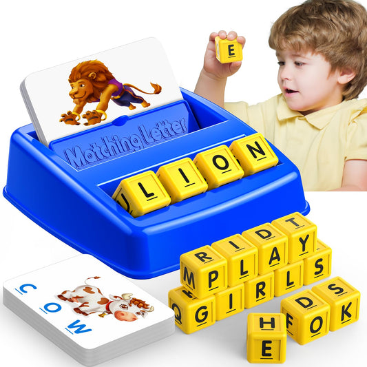 Toys for 3-8 Year Olds Boys, Spelling Games for Kids Ages 4-8 Matching Letter Ga