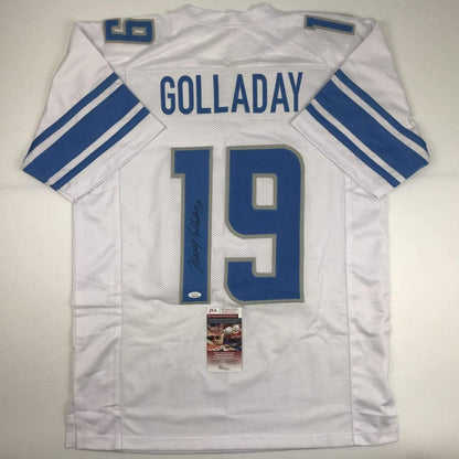 Autographed/Signed Kenny Golladay Detroit White Football Jersey JSA COA