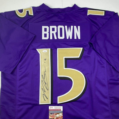 Autographed/Signed Marquise Brown Baltimore Color Rush Football Jersey JSA COA
