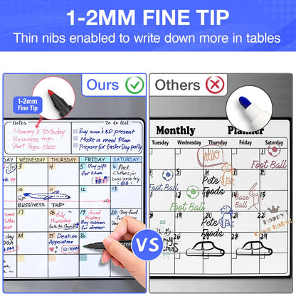 Magnetic Dry Erase Markers, 1-2mm Fine Point Tip, 12 markers/colors per pack