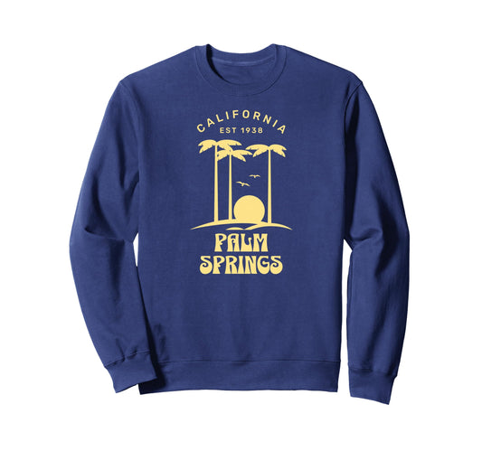 Palm Springs California 60S Sunset Sweatshirt - Novelty Apparel Unisex