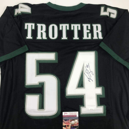 Autographed/Signed Jeremiah Trotter Philadelphia Black Football Jersey JSA COA