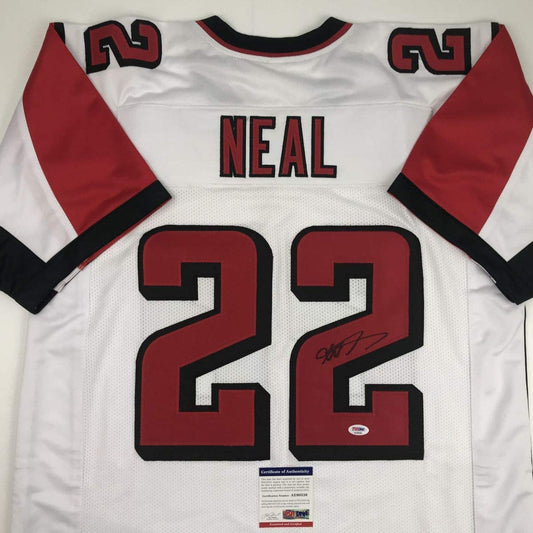 Autographed/Signed Keanu Neal Atlanta White Football Jersey PSA/DNA COA