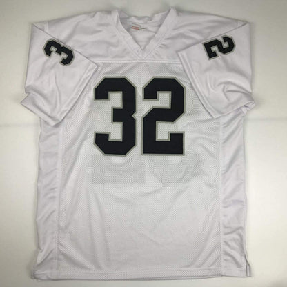 Autographed/Signed Marcus Allen Oakland White Football Jersey JSA COA