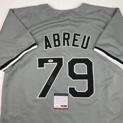 Autographed/Signed Jose Abreu Chicago Sox Grey Baseball Jersey PSA/DNA COA