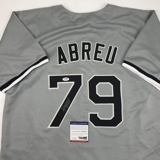 Autographed/Signed Jose Abreu Chicago Sox Grey Baseball Jersey PSA/DNA COA