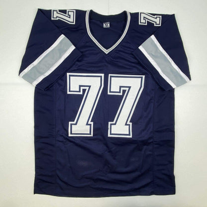 Autographed/Signed Tyron Smith Dallas Blue Football Jersey JSA COA