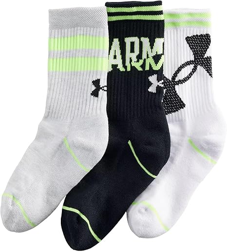 Under Armour Big Boys Phenom Cushioned Crew Socks 3 Pack